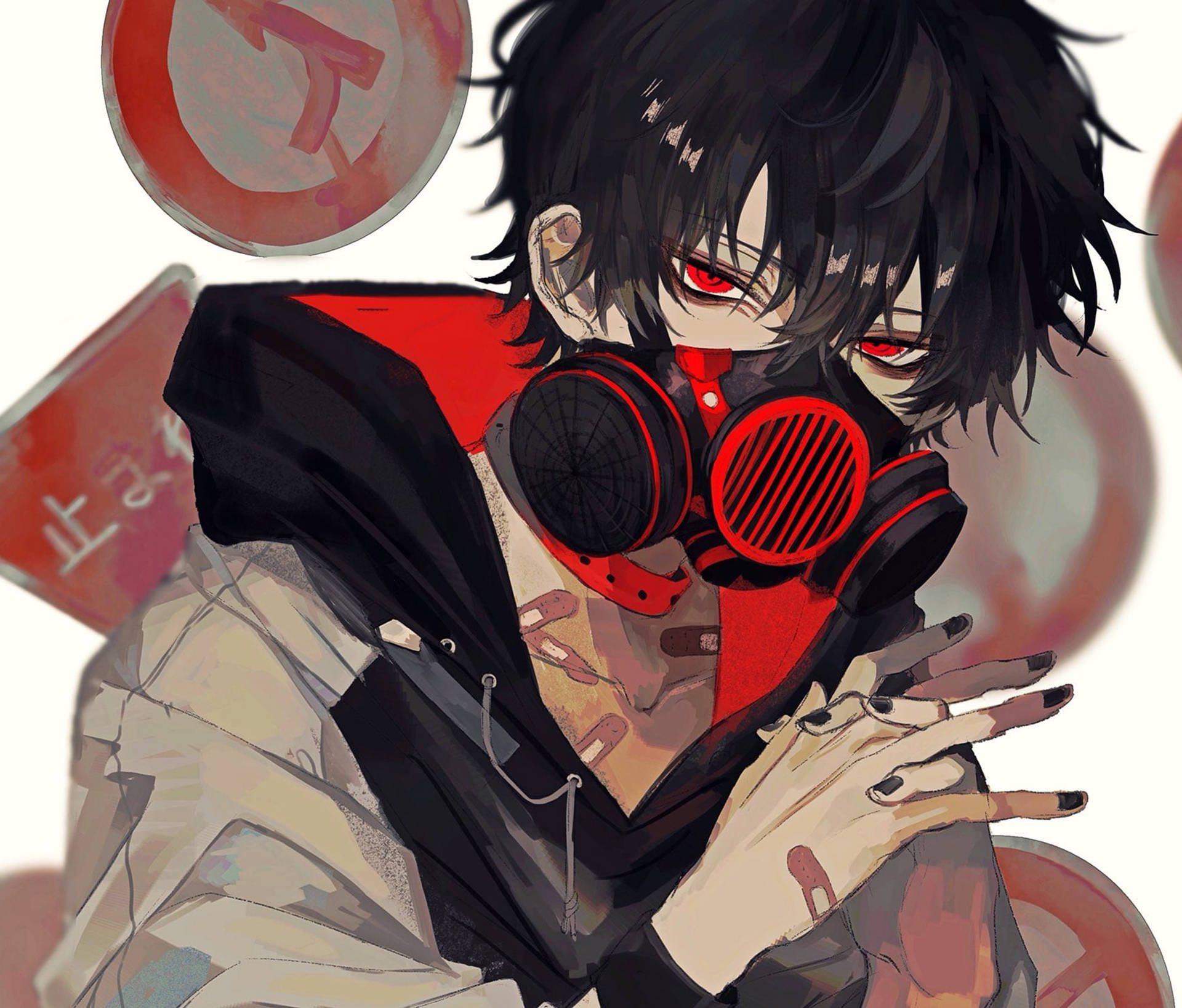 Download free Aesthetic Anime Boy Icon Gas Mask Wallpaper - MrWallpaper.com