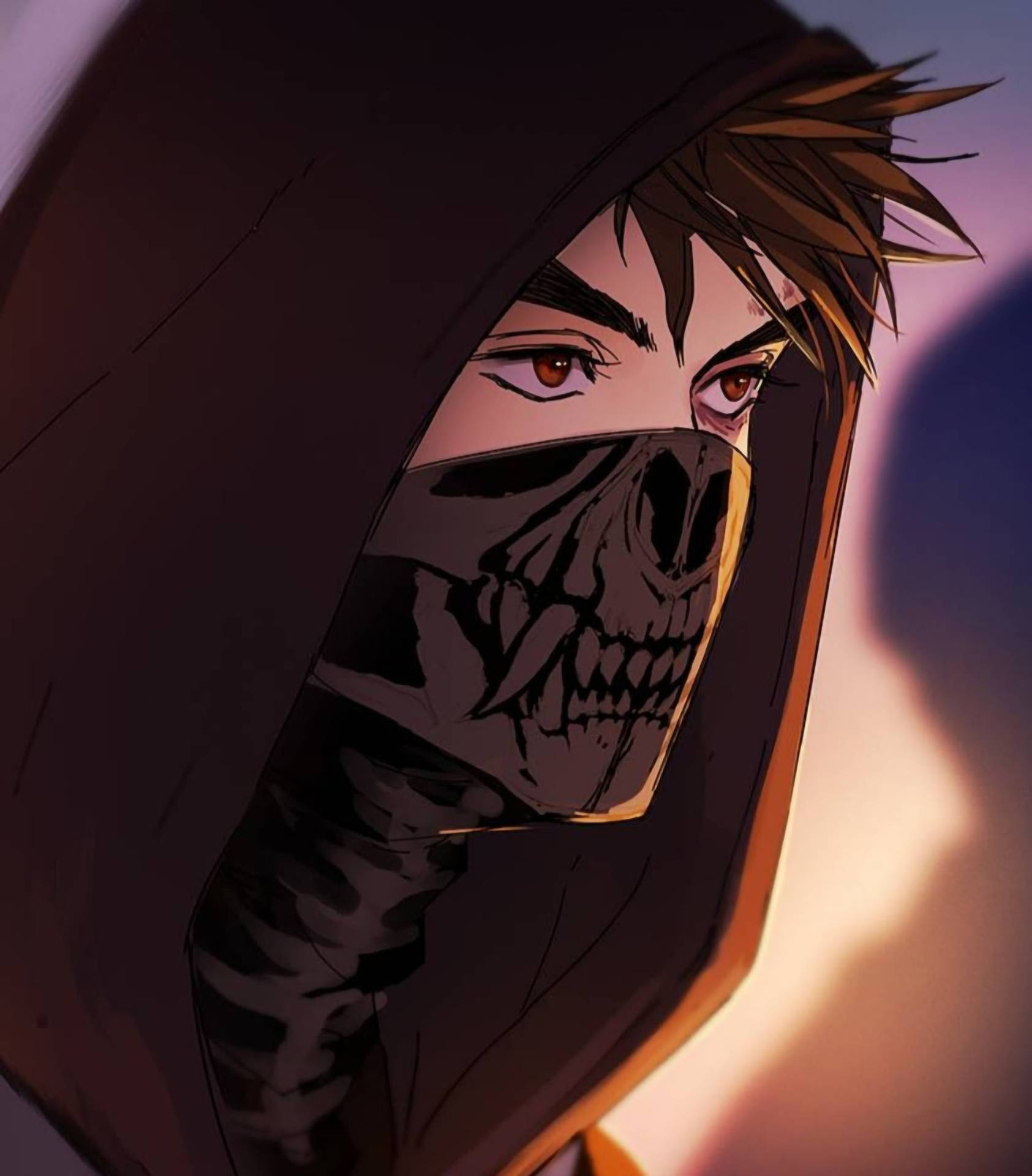 Download free Aesthetic Anime Boy Icon Skeleton Mask Wallpaper -  MrWallpaper.com