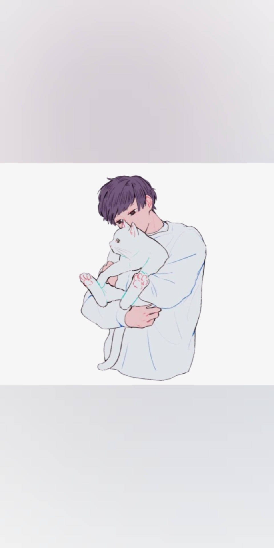 Download free Aesthetic Anime Boy White Cat Wallpaper - MrWallpaper.com