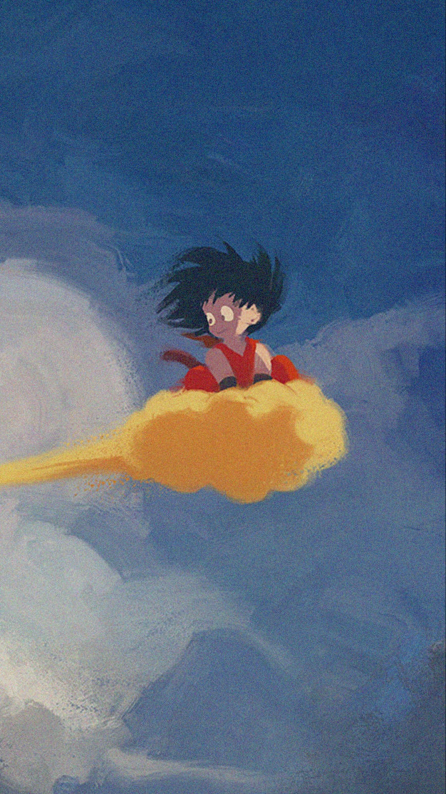 Aesthetic Anime Goku On Flying Nimbus Phone Wallpaper