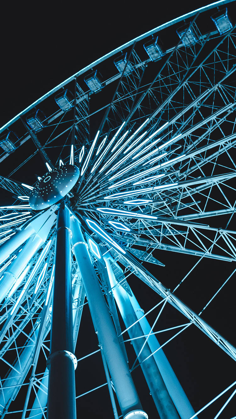 Aesthetic Blue Ferris Wheel Wallpaper