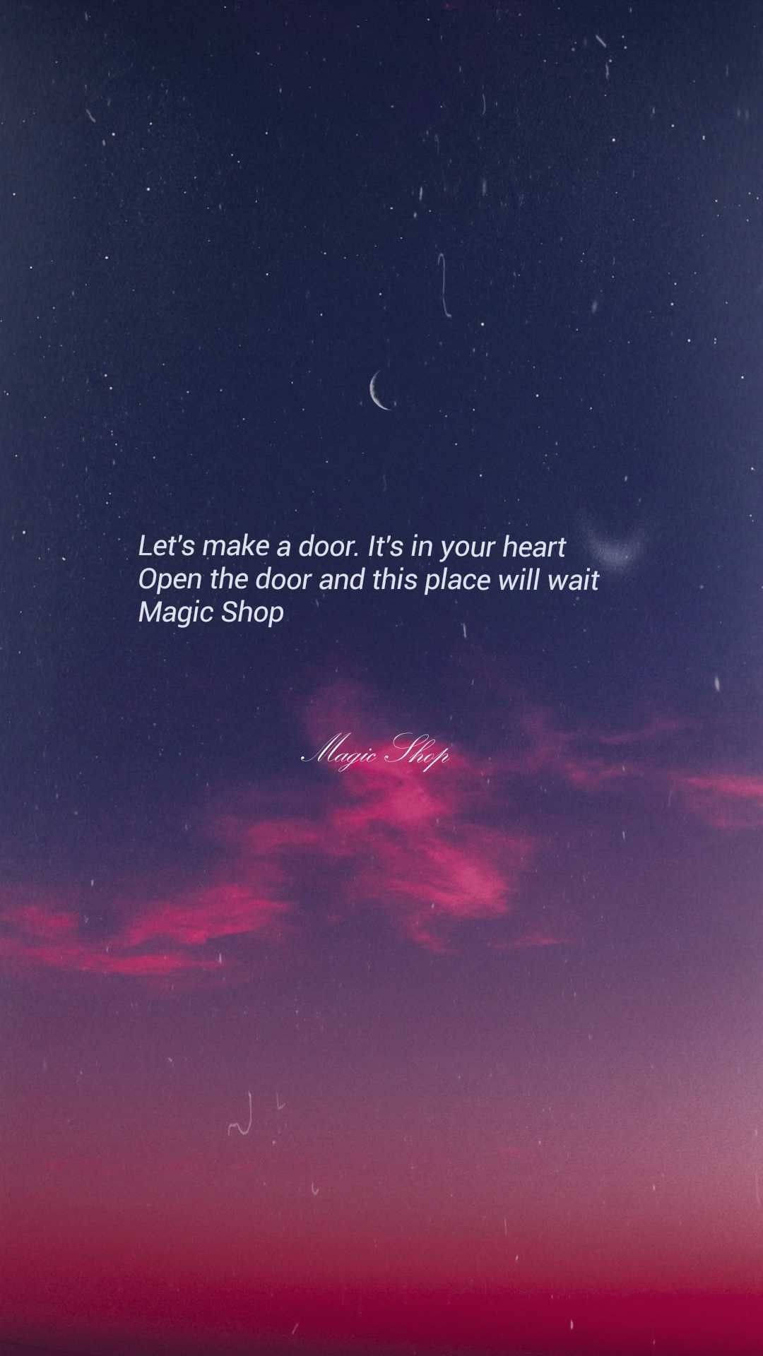 Download free Aesthetic Bts Magic Shop Lyrics Wallpaper