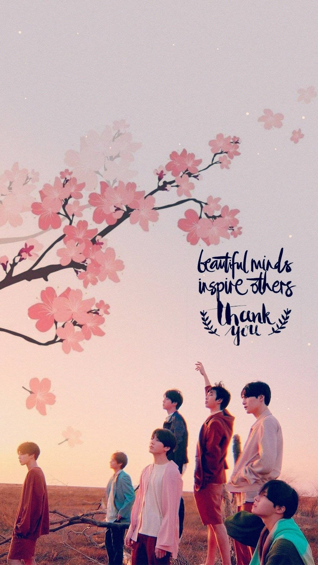 Download free Aesthetic Bts Together Under Sakura Wallpaper -  MrWallpaper.com