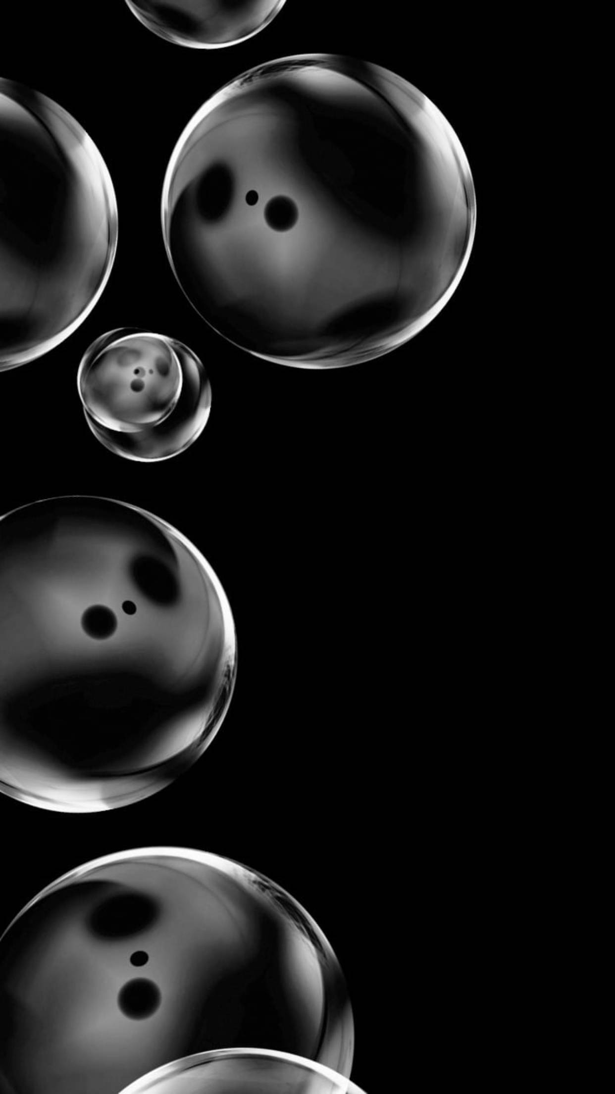 Aesthetic Bubbles On Black Iphone 6 Plus Wallpaper