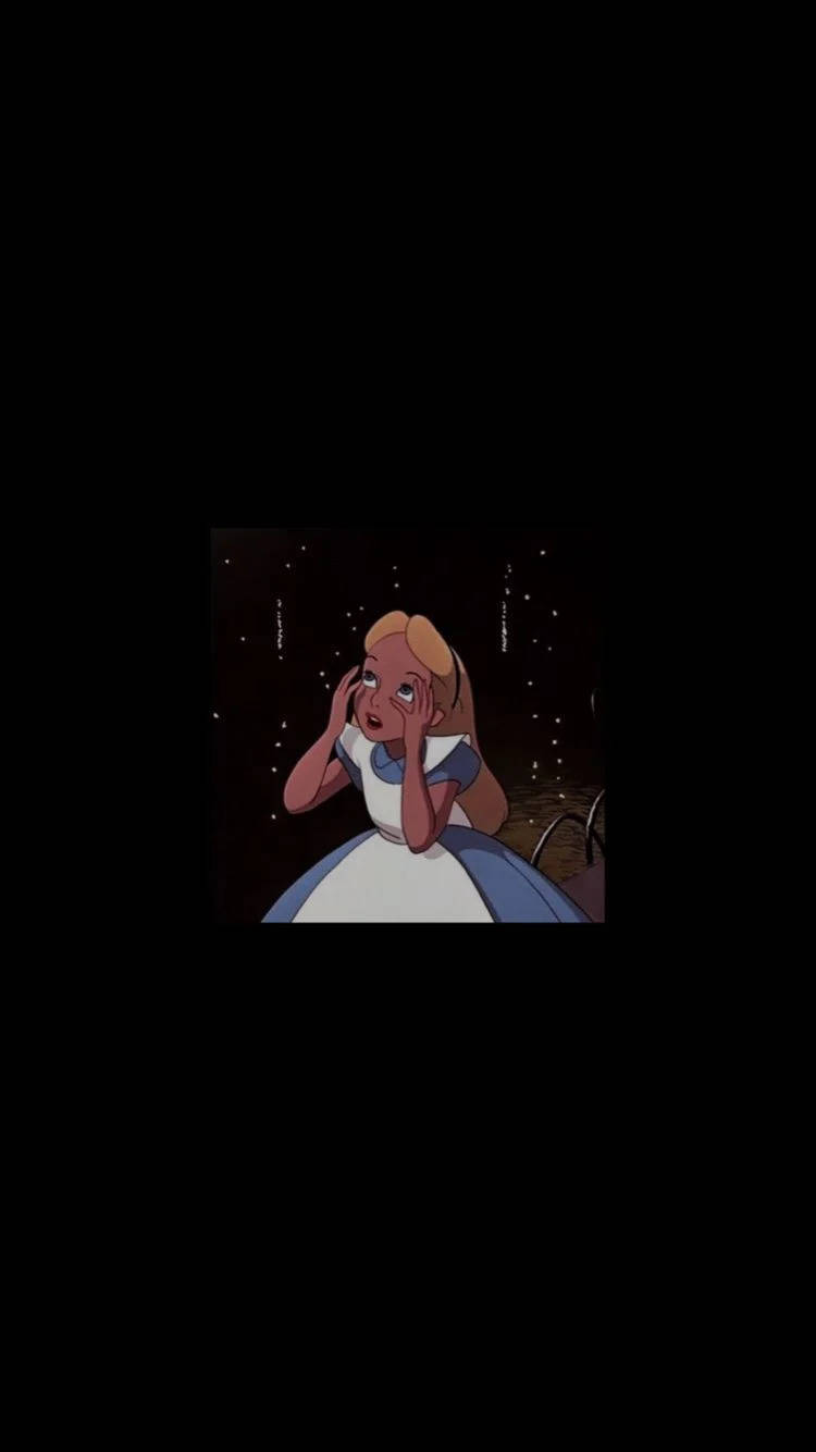 Aesthetic Cartoon Alice In Wonderland Wallpaper