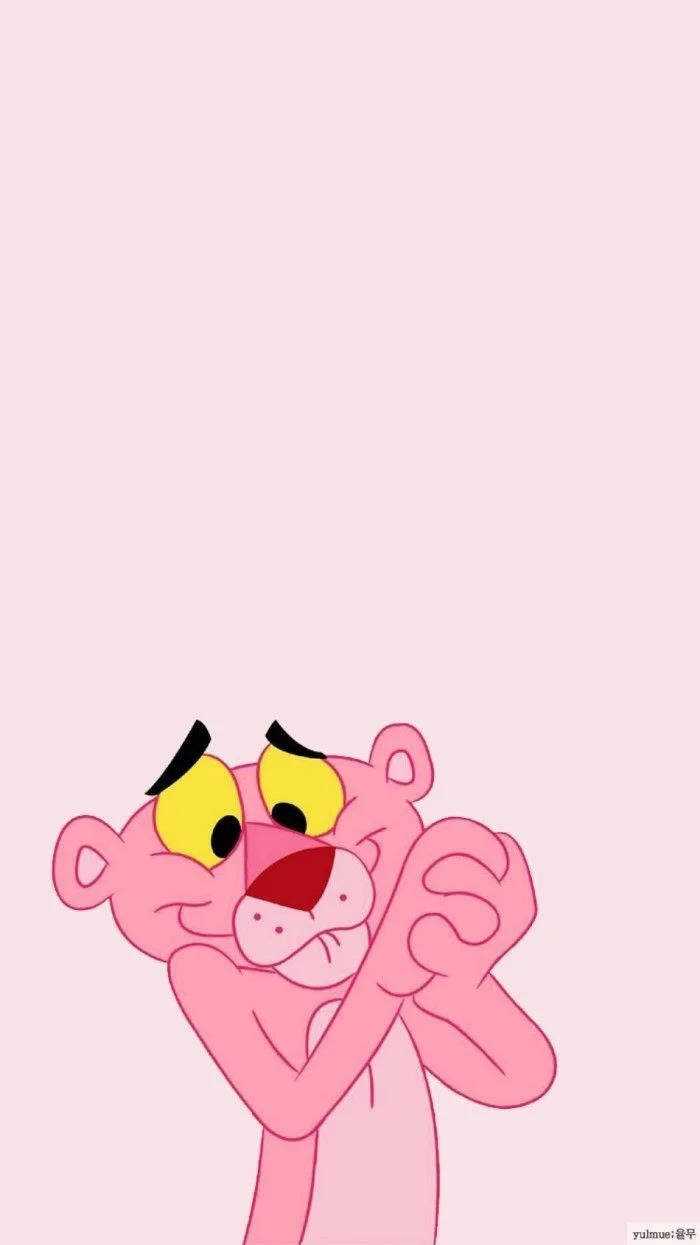 Aesthetic Cartoon Cute Pink Panther Wallpaper