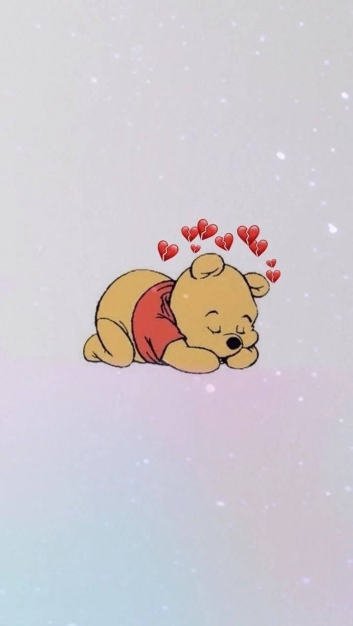 Aesthetic Cartoon Sleeping Winnie The Pooh Wallpaper