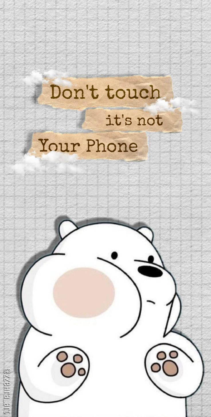 Aesthetic Cartoon Squished Ice Bear Wallpaper