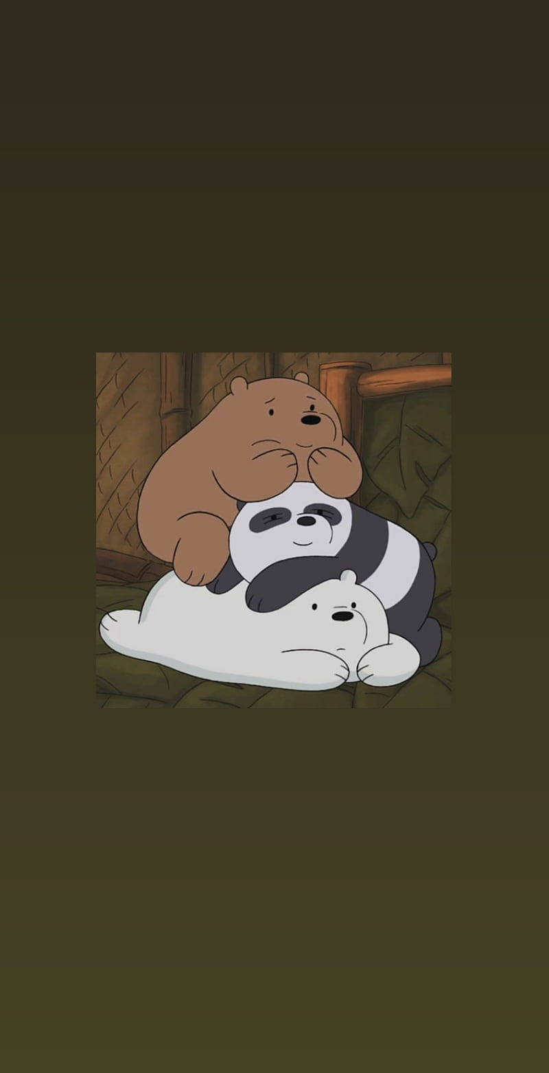 Aesthetic Cartoon We Bare Bears Stacked Together Wallpaper