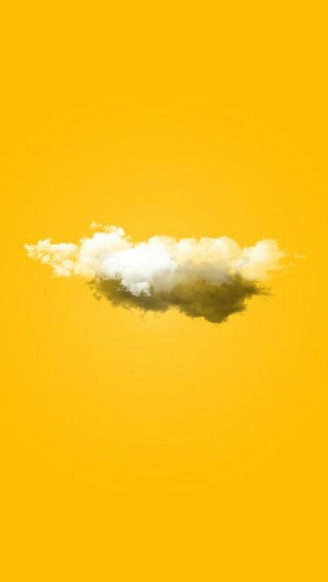 Aesthetic Cloud In Cool Yellow Background Wallpaper