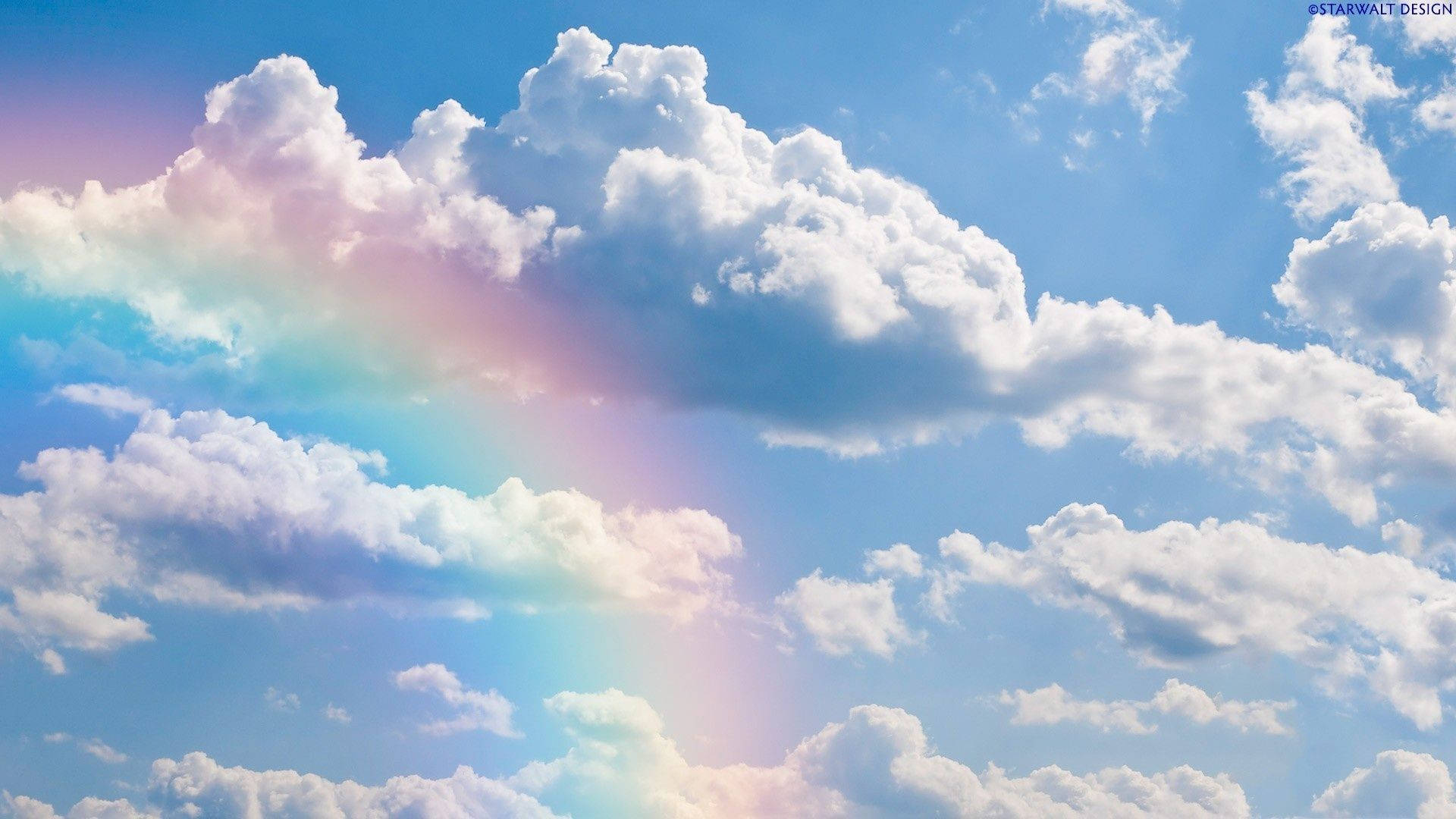 Download free Aesthetic Cloud With A Rainbow Wallpaper - MrWallpaper.com