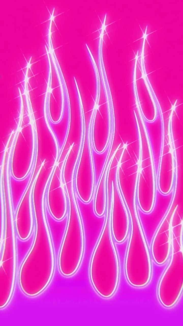 Aesthetic Girly Pink Hot Flame Wallpaper