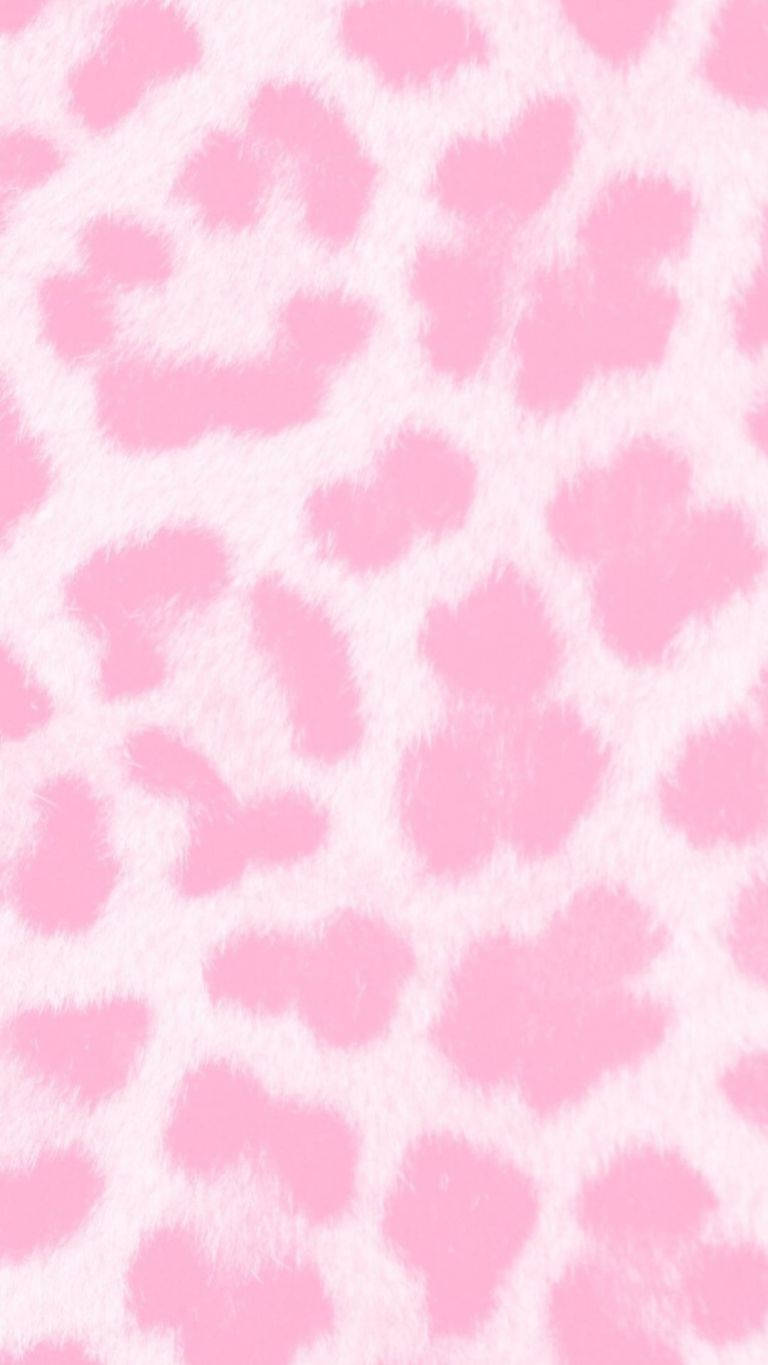 Aesthetic Girly Pink Leopard Print Wallpaper