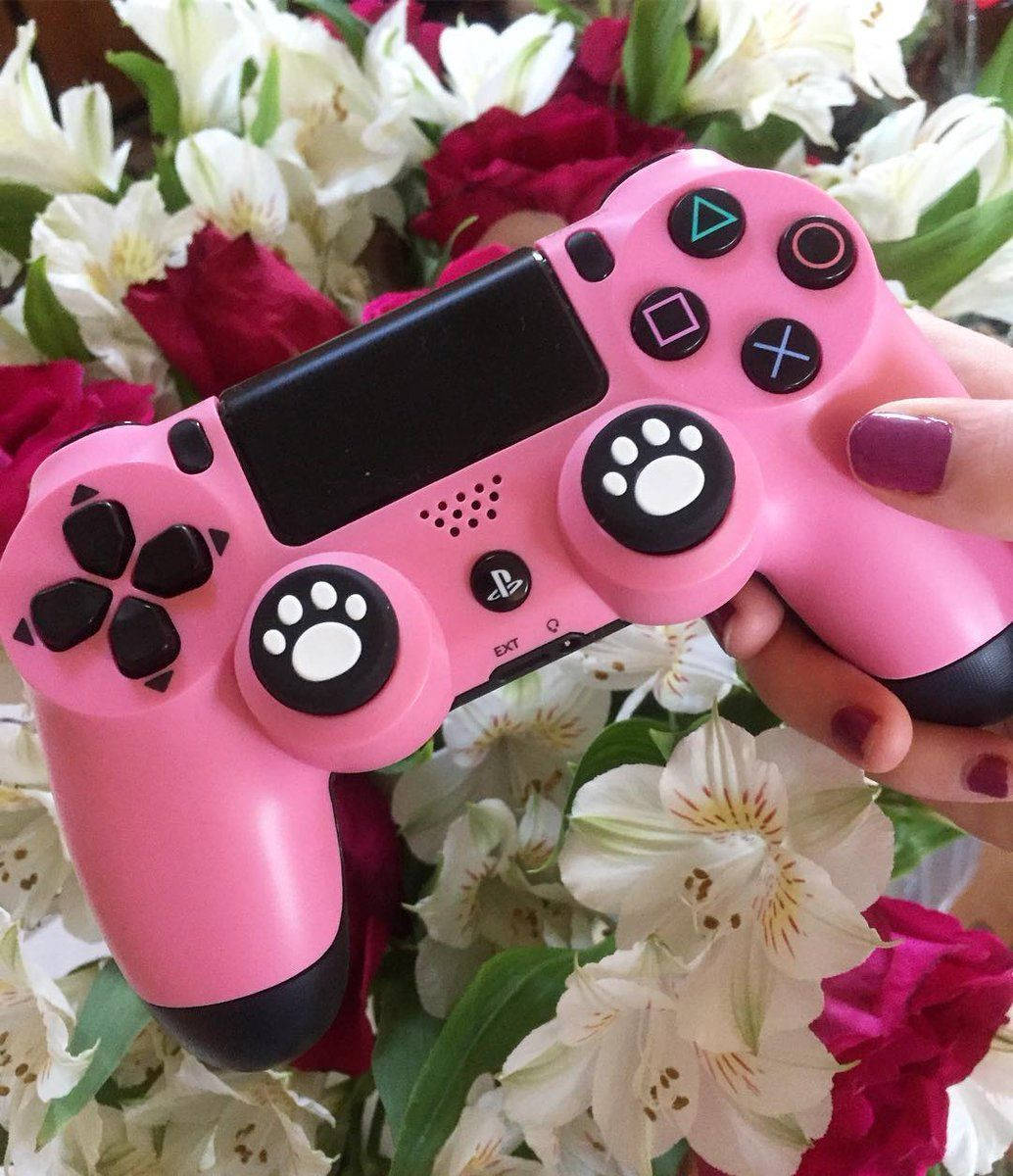 Aesthetic Girly Pink Ps4 Controller Wallpaper