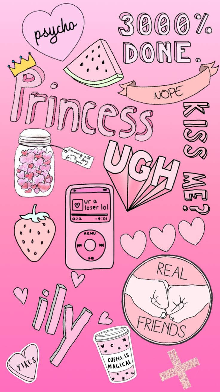 Aesthetic Girly Stickers Wallpaper