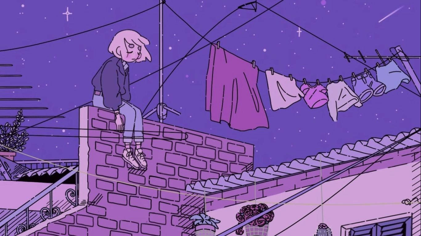 Aesthetic Lo Fi Lonely Girl Wallpaper