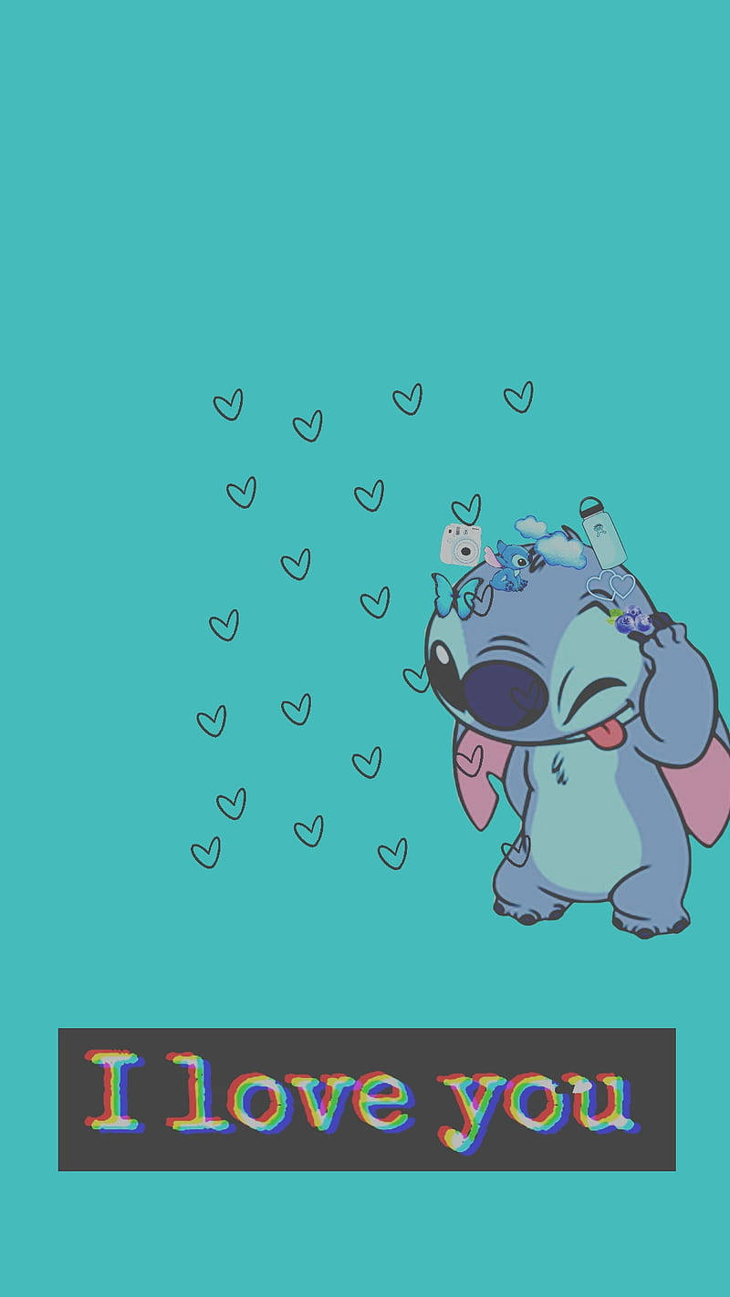 Aesthetic Love Stitch And I Love You Wallpaper