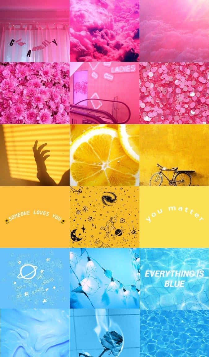 Aesthetic Pan Flag Montage Illustration Wallpaper