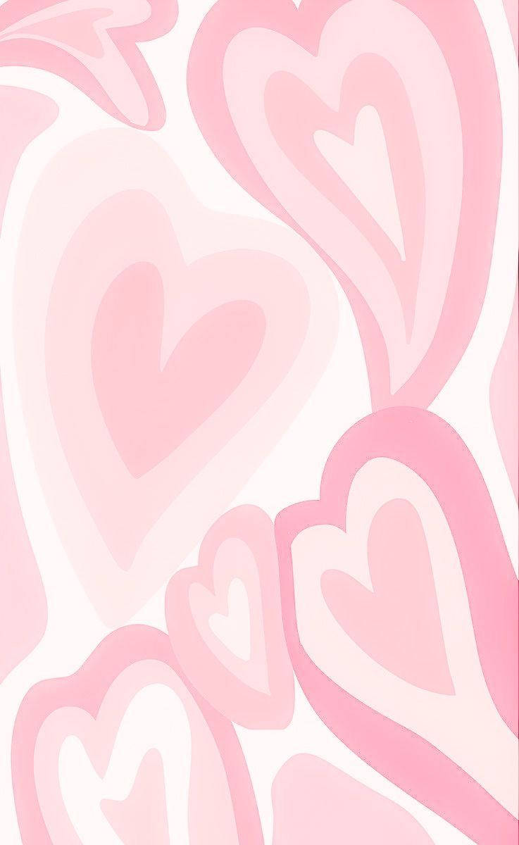 Aesthetic Pink Iphone Melting Hearts Wallpaper