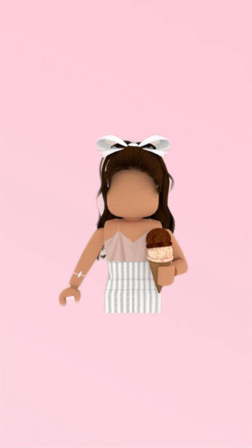 Aesthetic Roblox Girl With Ice Cream Wallpaper
