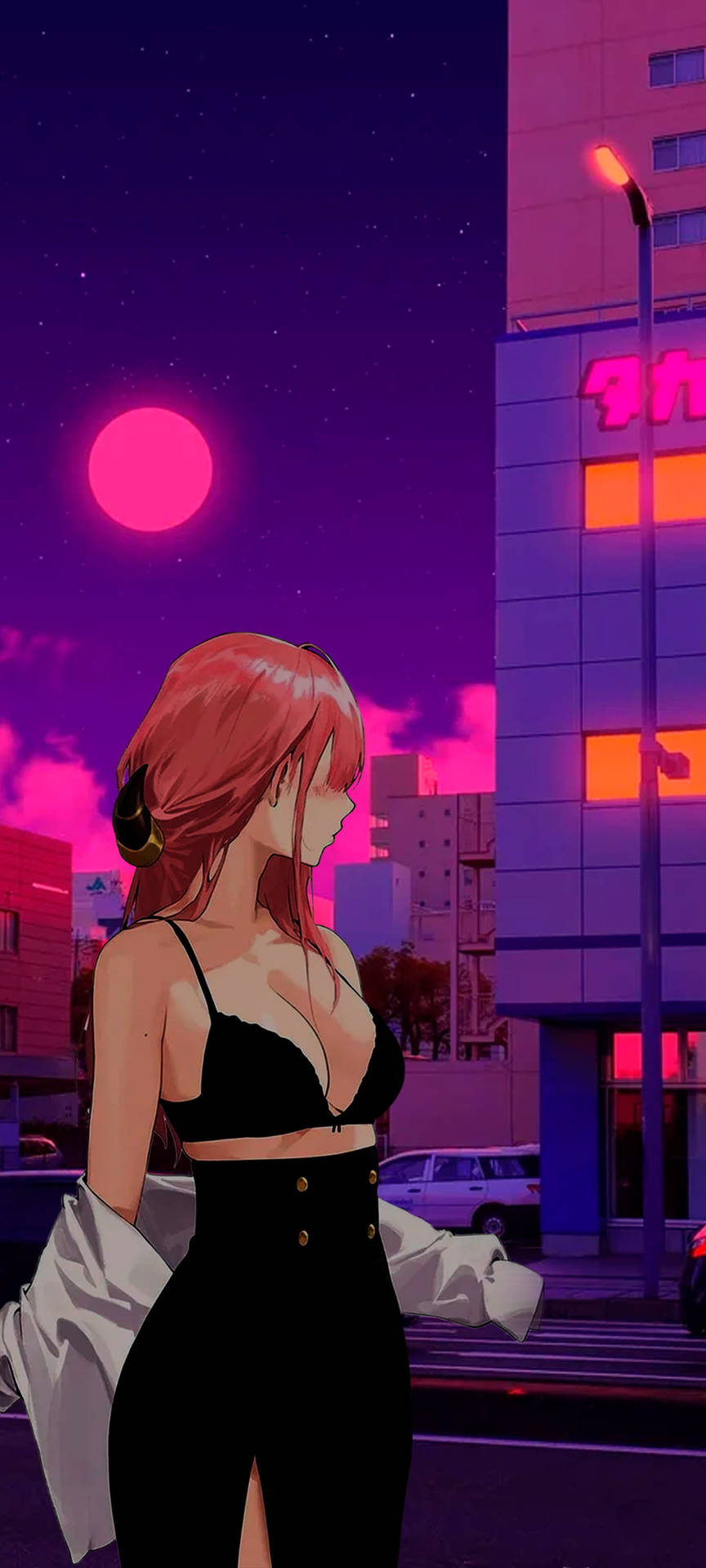 Download free Aesthetic Sexy Anime Girl Magenta Wallpaper - MrWallpaper.com