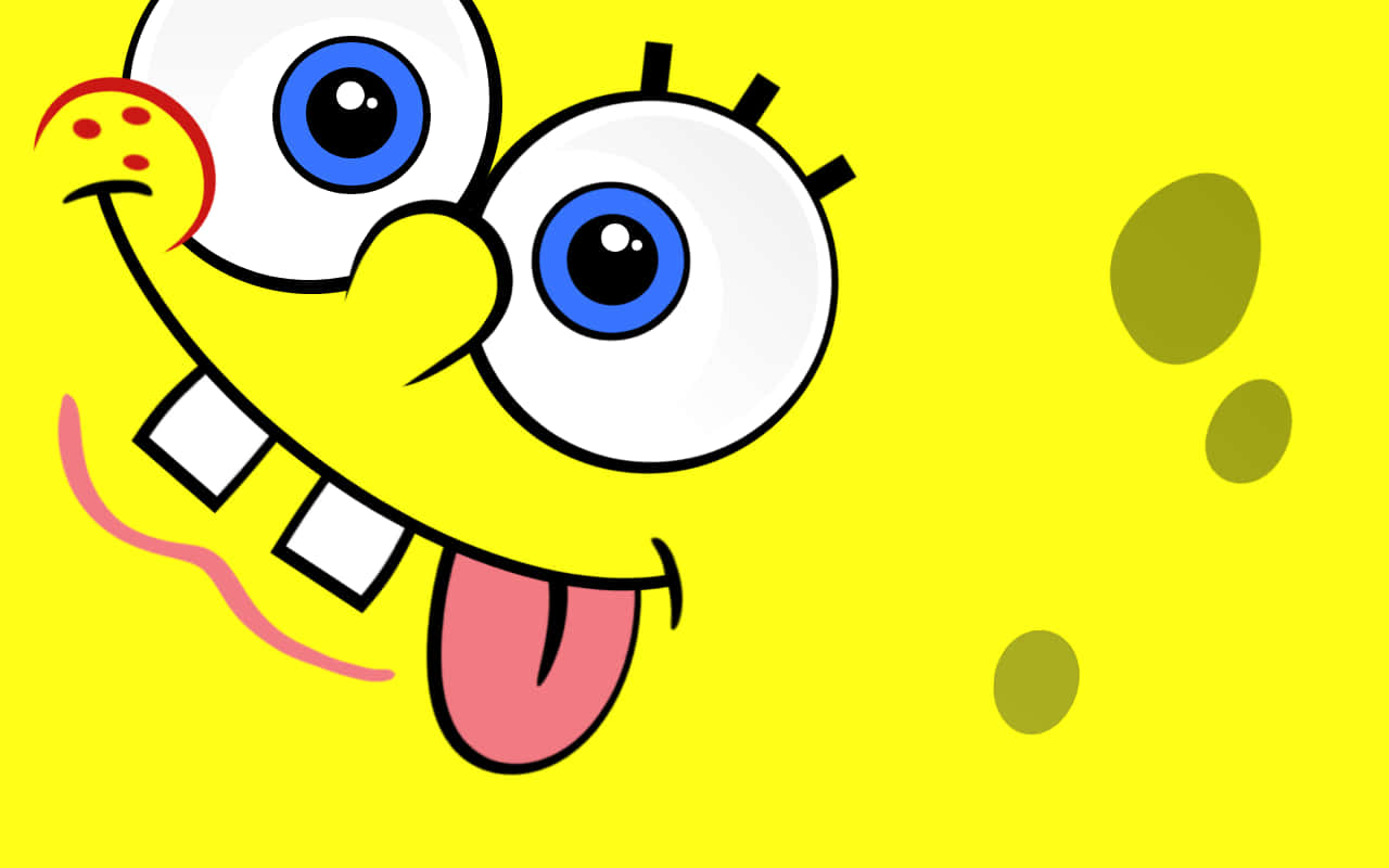 Aesthetic Spongebob Tongue Out Laptop Wallpaper