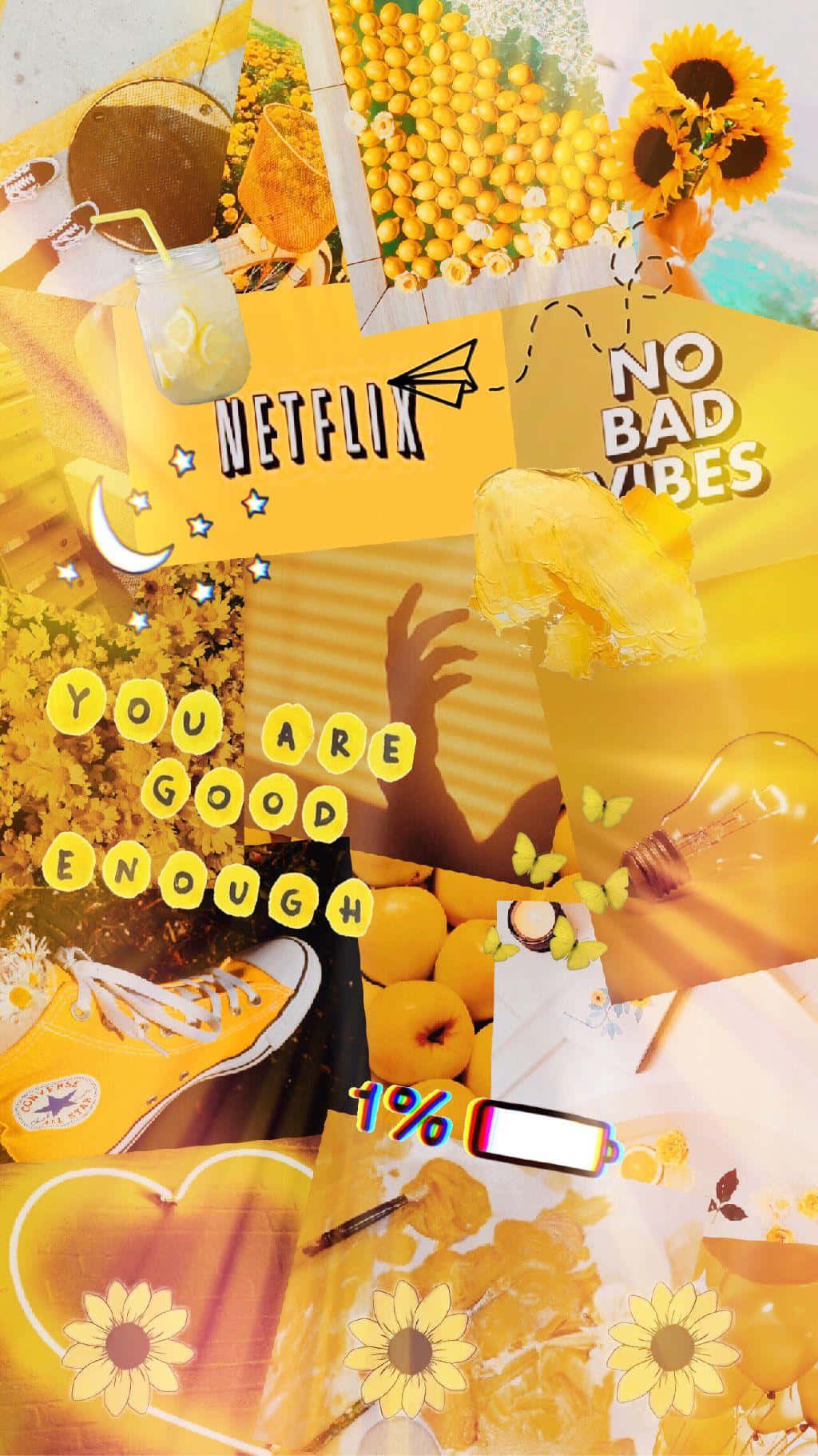 Aesthetic Yellow Collage Wallpaper