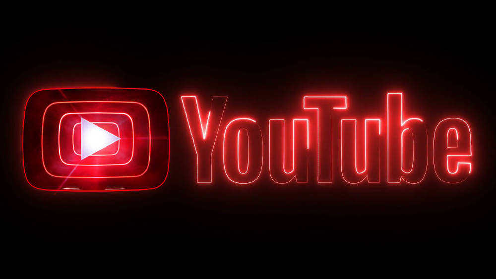 Aesthetic Youtube Red Neon Light Logo Wallpaper