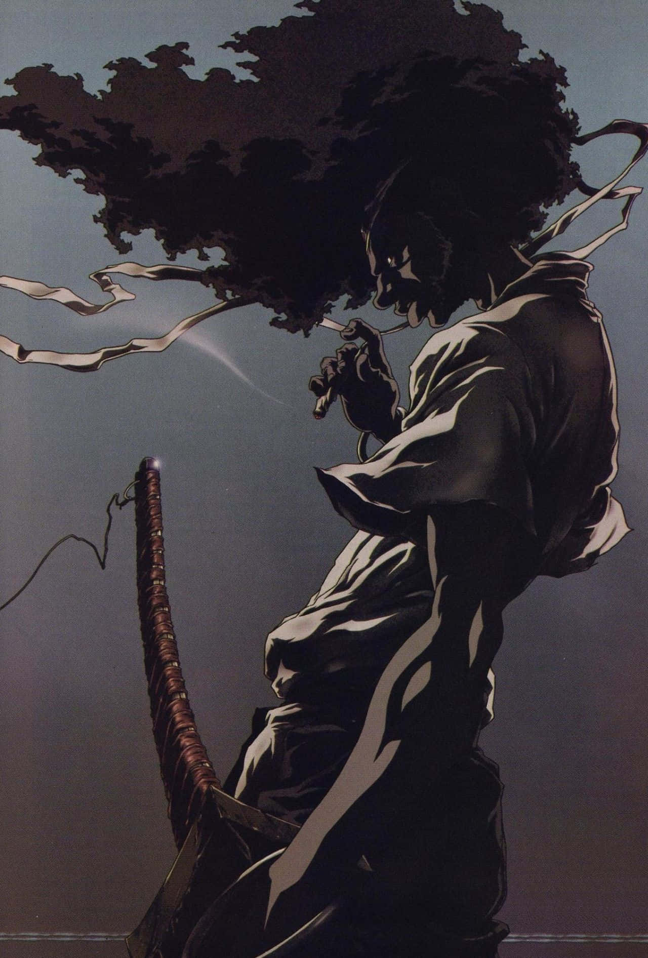 Afro Samurai Posing With Sword Wallpaper