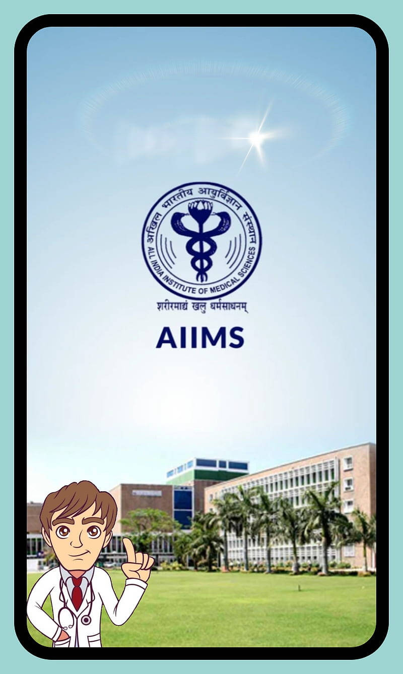 Aiims Logo Cute Cartoon Wallpaper