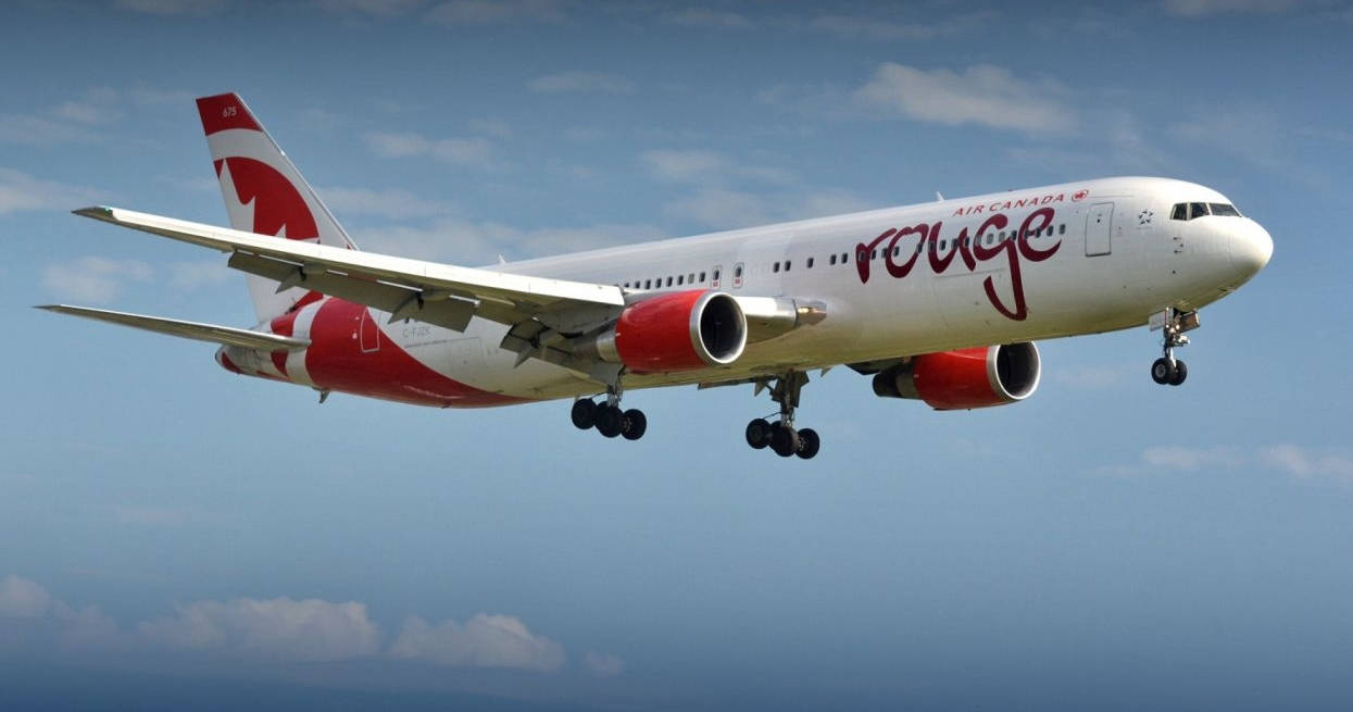 Air Canada Rouge Airplane In Flight Wallpaper