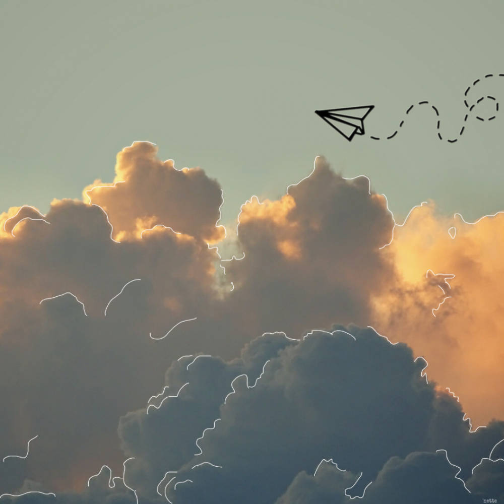 Airplane Aesthetic Cloud Desktop Wallpaper