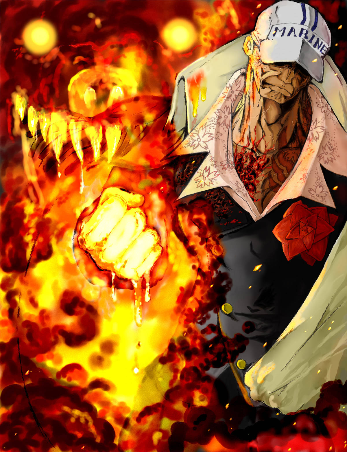 Akainu Magma Mimicry Wallpaper