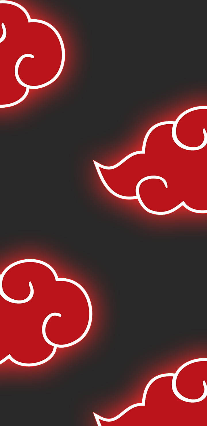 Akatsuki Logo Neon Red Clouds Wallpaper