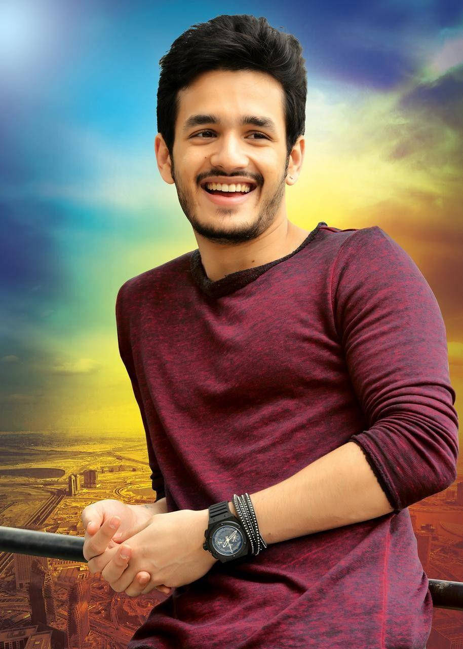 Akhil Akkineni Pensively Leaning On Railways Wallpaper