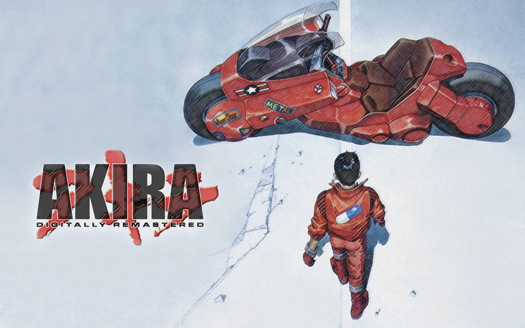 Akira Biker Kaneda On The Road Wallpaper
