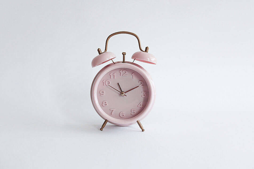 Alarm Clock In Pastel Pink Aesthetic Photo Wallpaper