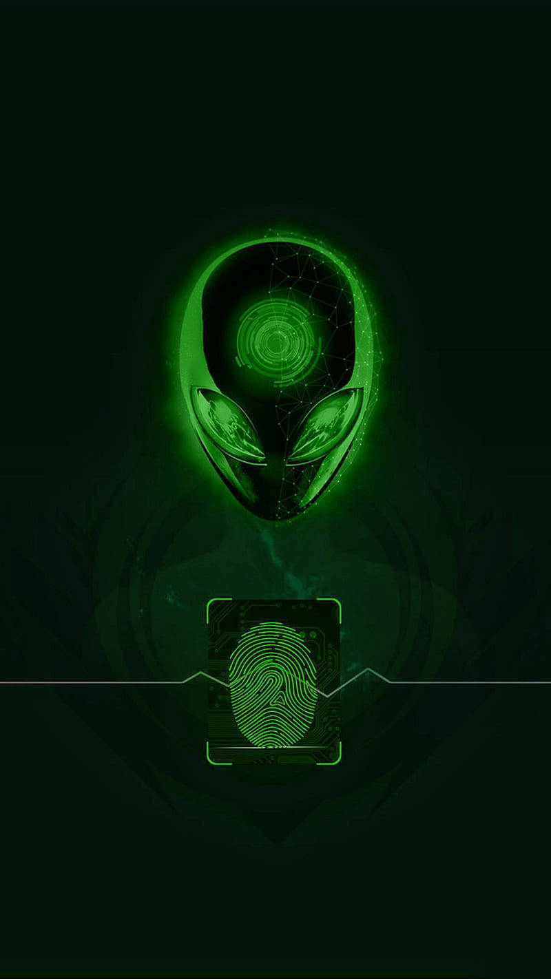 Alien-themed Fingerprint Lock Screen Wallpaper
