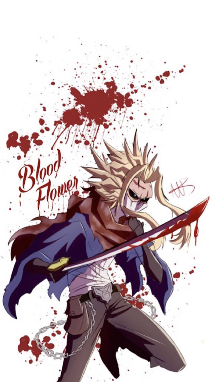 All Might Holding Bloody Sword Wallpaper