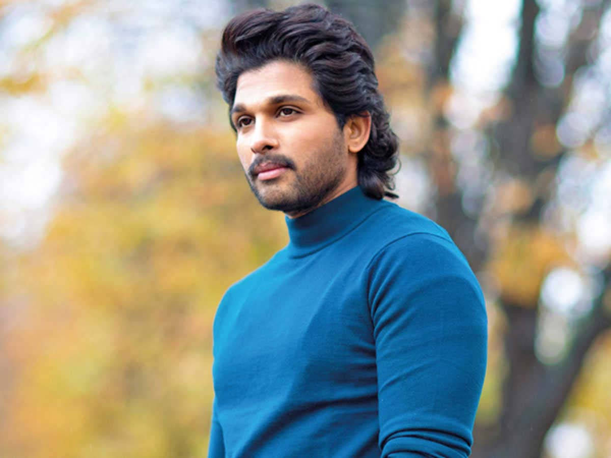 Allu Arjun In Blue Sweater Wallpaper