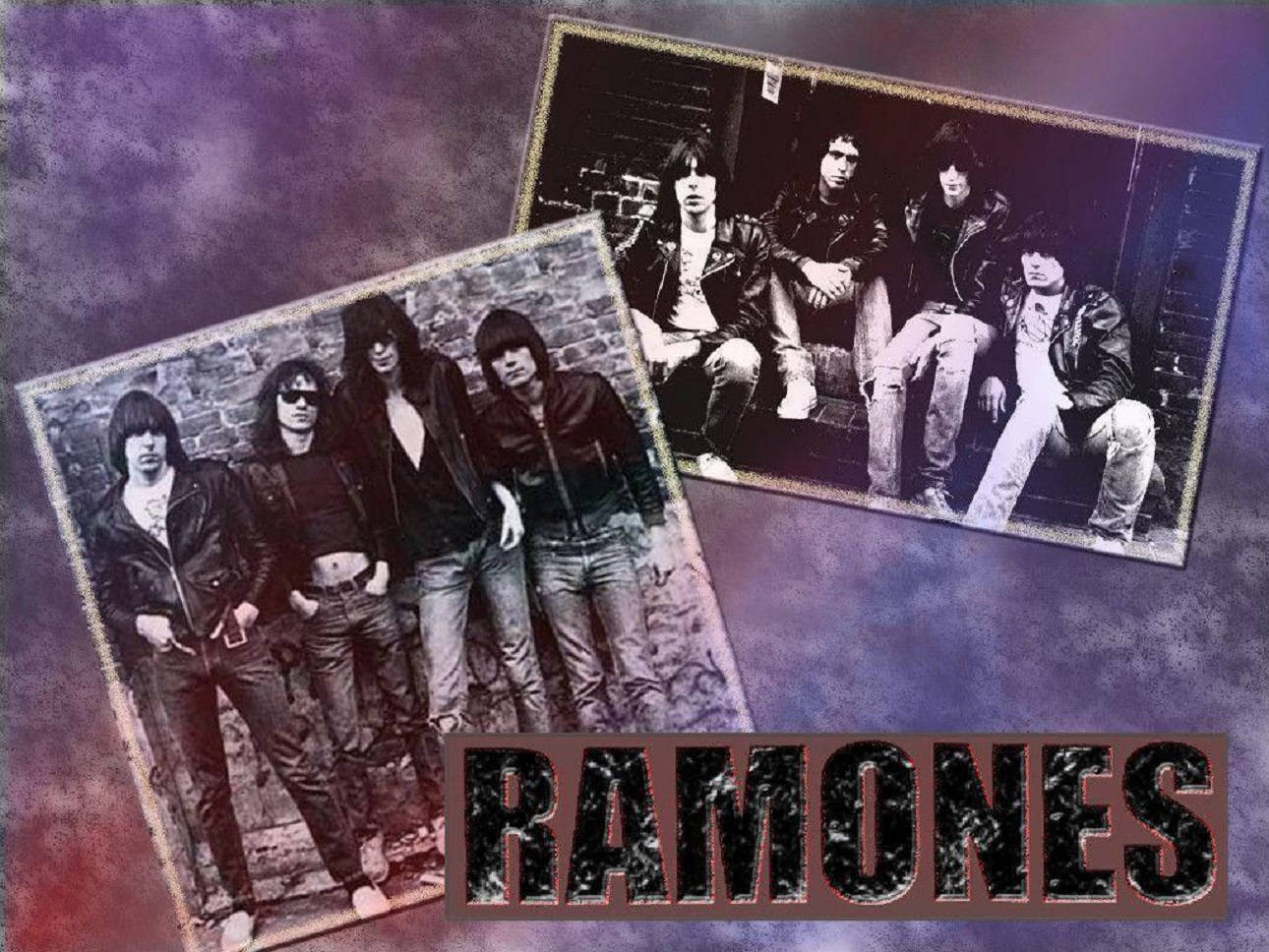 American Band Ramones Purple Retro Illustration Wallpaper
