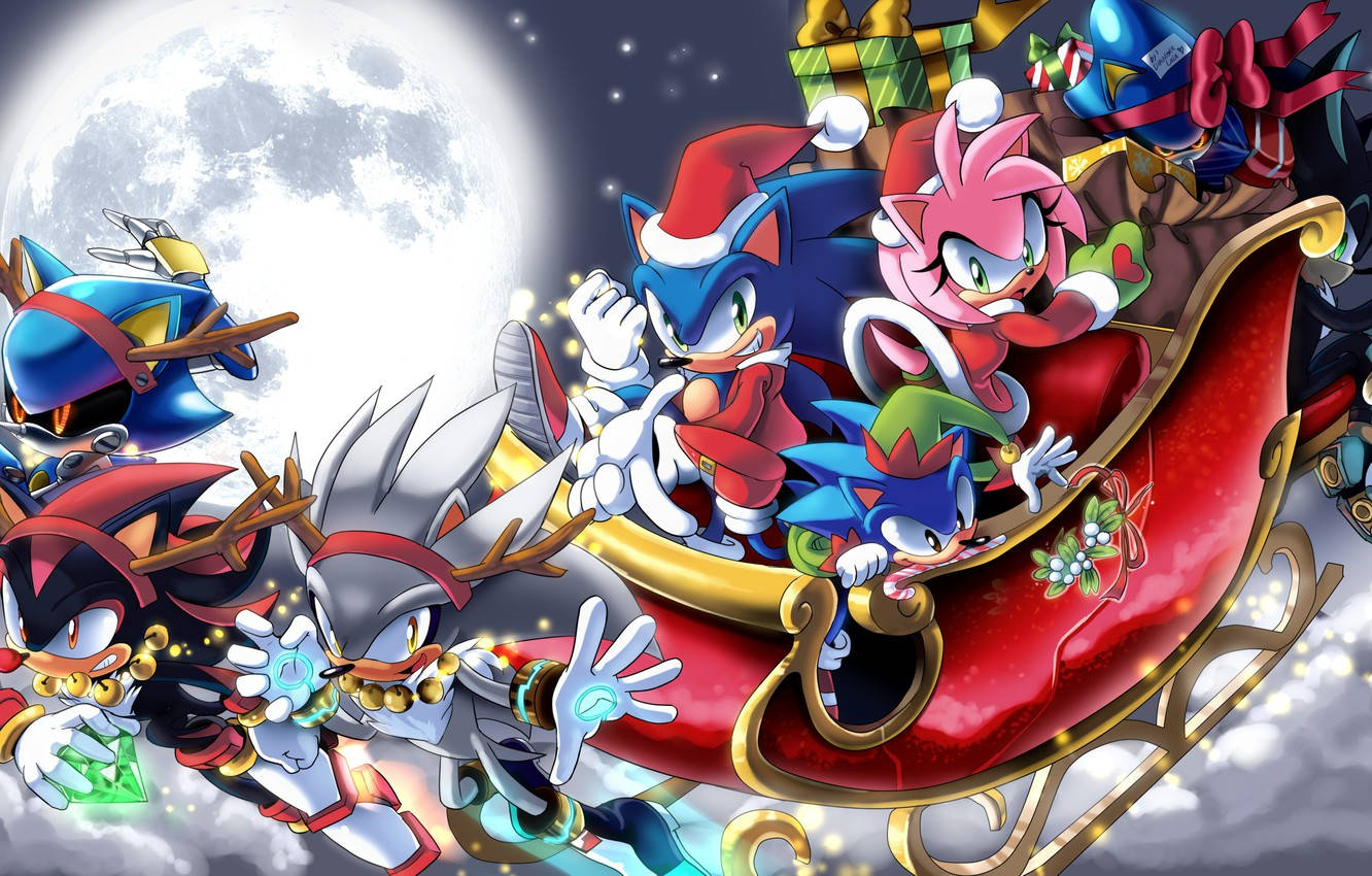 Amy Rose And Friends Christmas Wallpaper