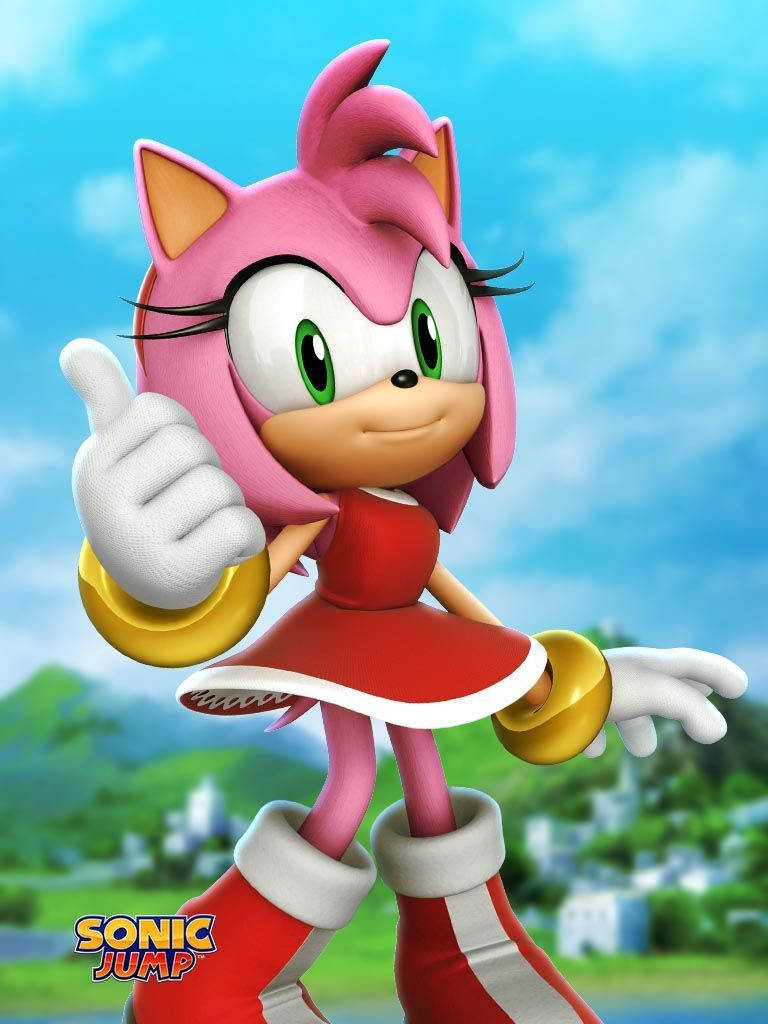 Amy Rose Sonic Jump Character Wallpaper