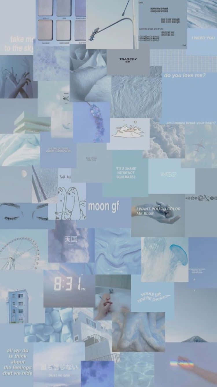 An Abstract Blue Collage Wallpaper