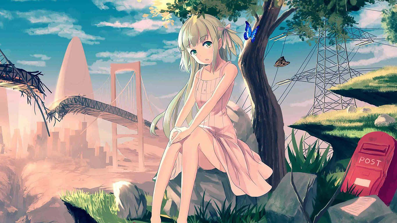 An Adorable Aesthetic Anime Desktop Wallpaper Wallpaper