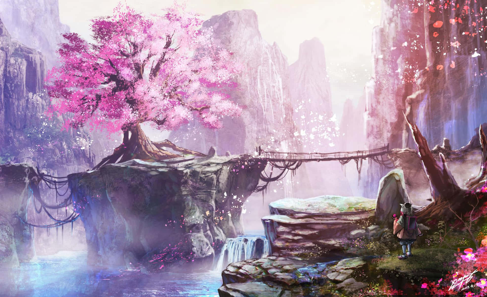 An Adorable Anime Desktop Background Wallpaper