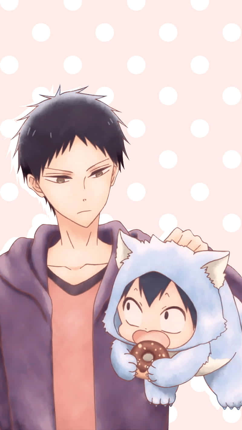 An Adorable Baby Anime With A Colorful One Piece Dress And Red Bow. Wallpaper