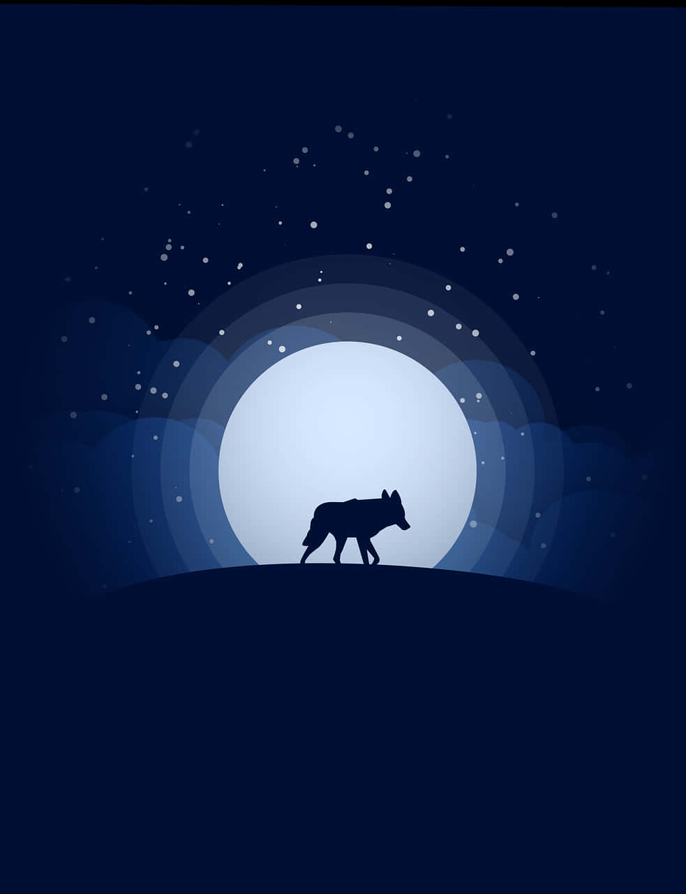 An Eerie Wolf Moon In The Night Sky Wallpaper