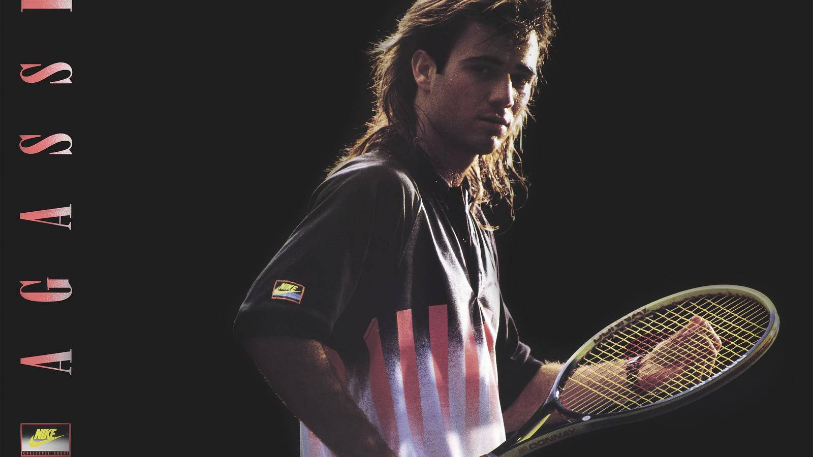 Andre Agassi In The Zone With His Racket Wallpaper