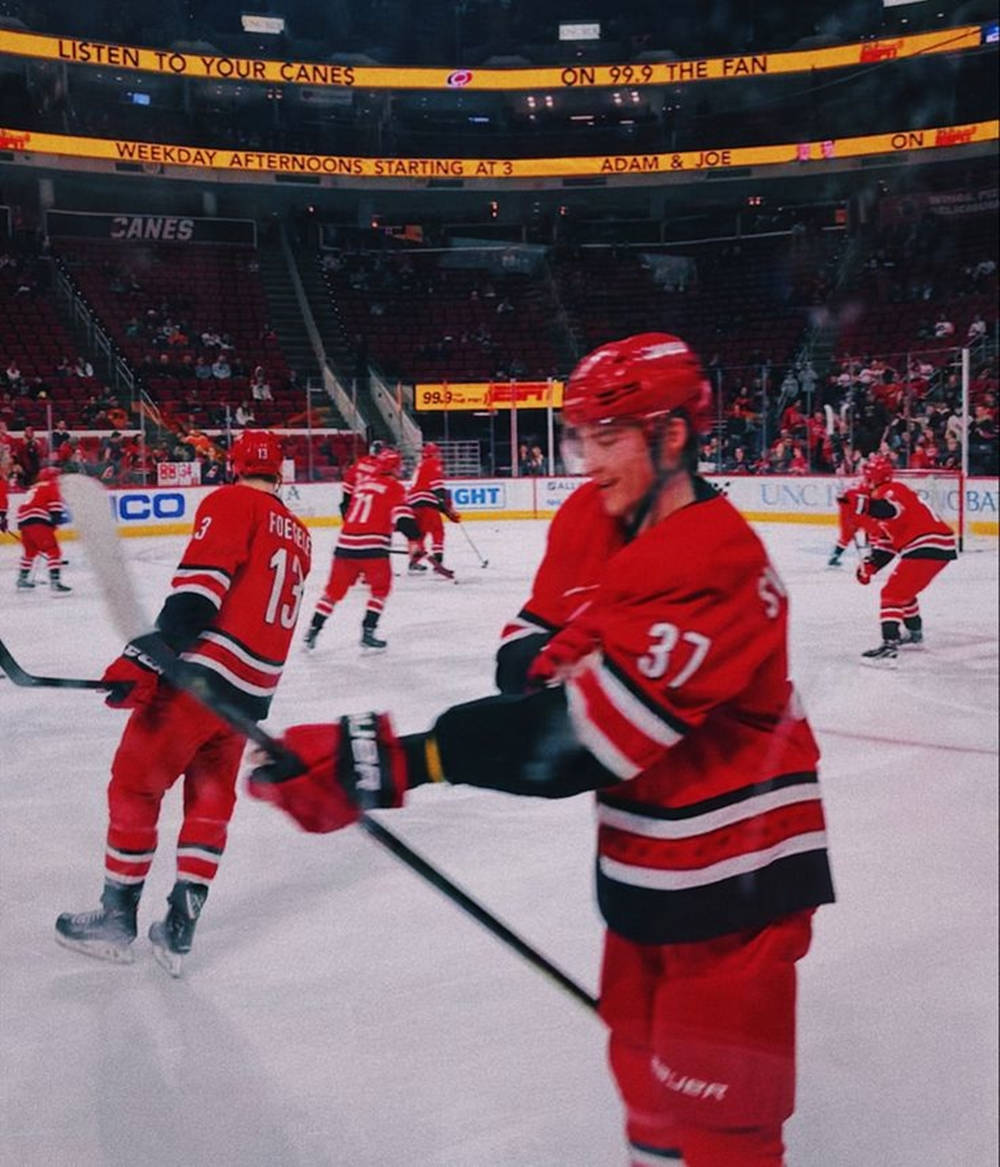 Andrei Svechnikov Of Carolina Hurricanes In Action Wallpaper